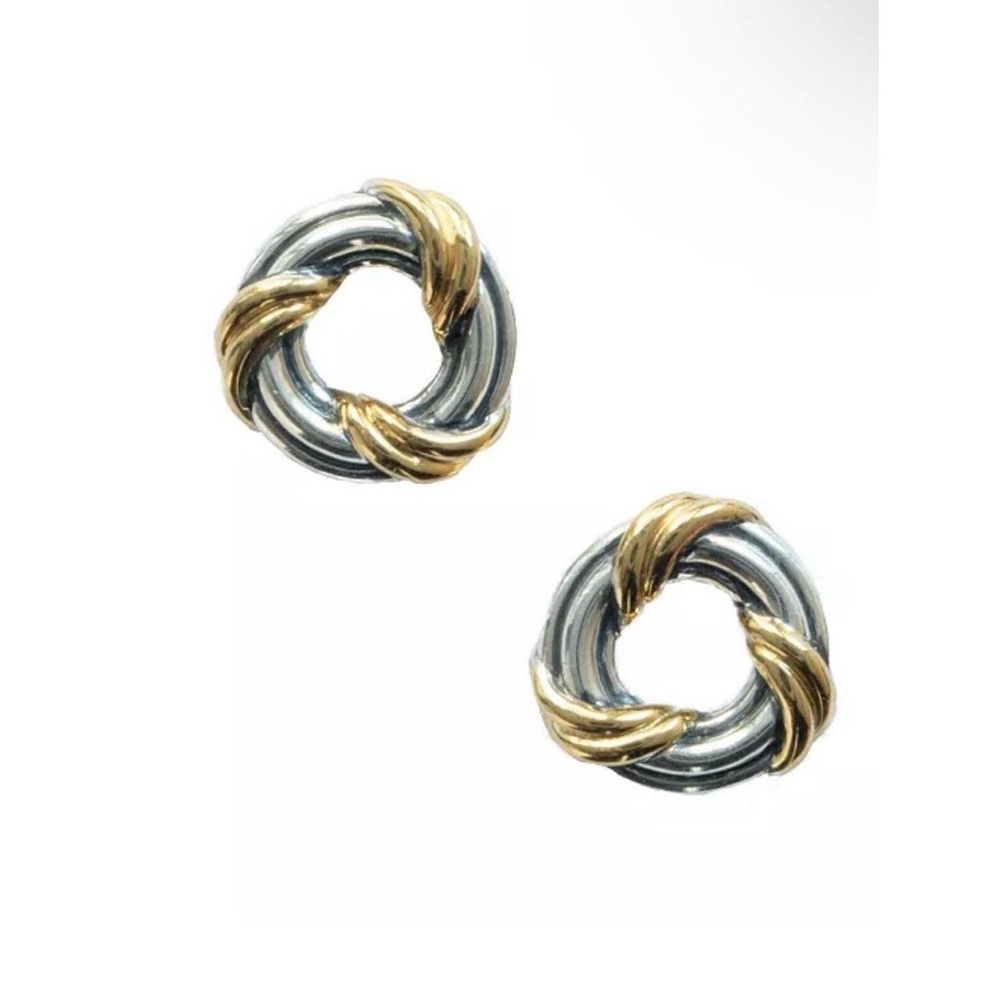 Gold and Silver Knot Earrings